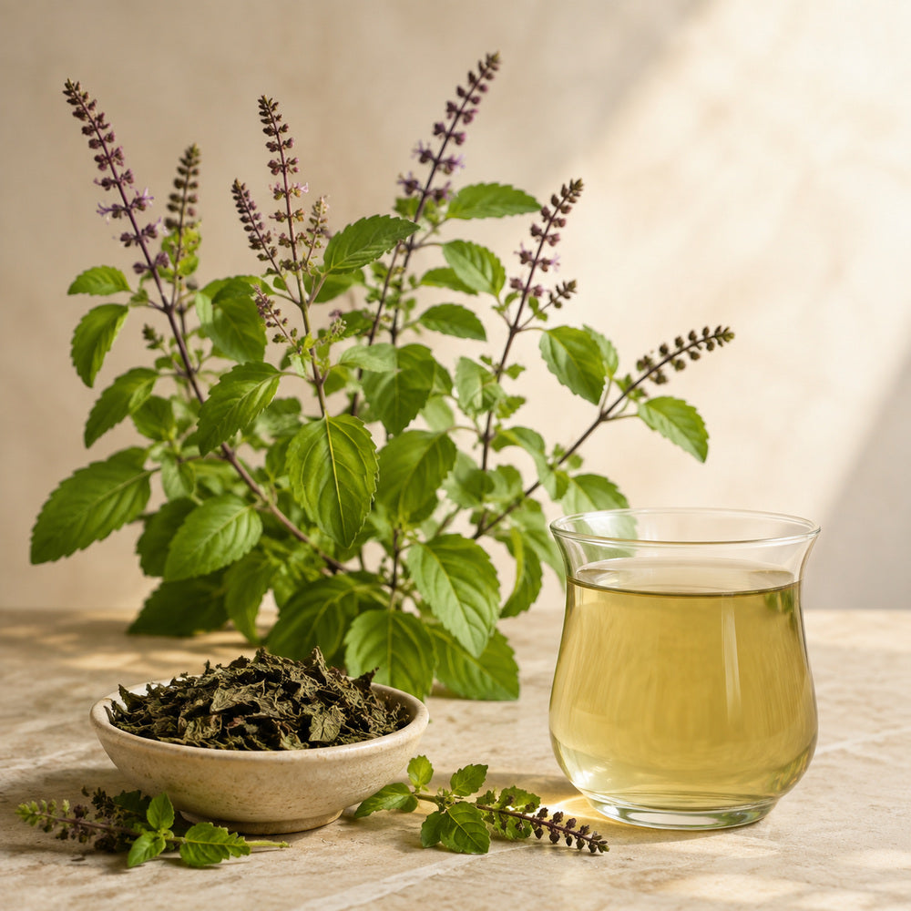 Whole dried tulsi - Anekanta Organic Herbal Library