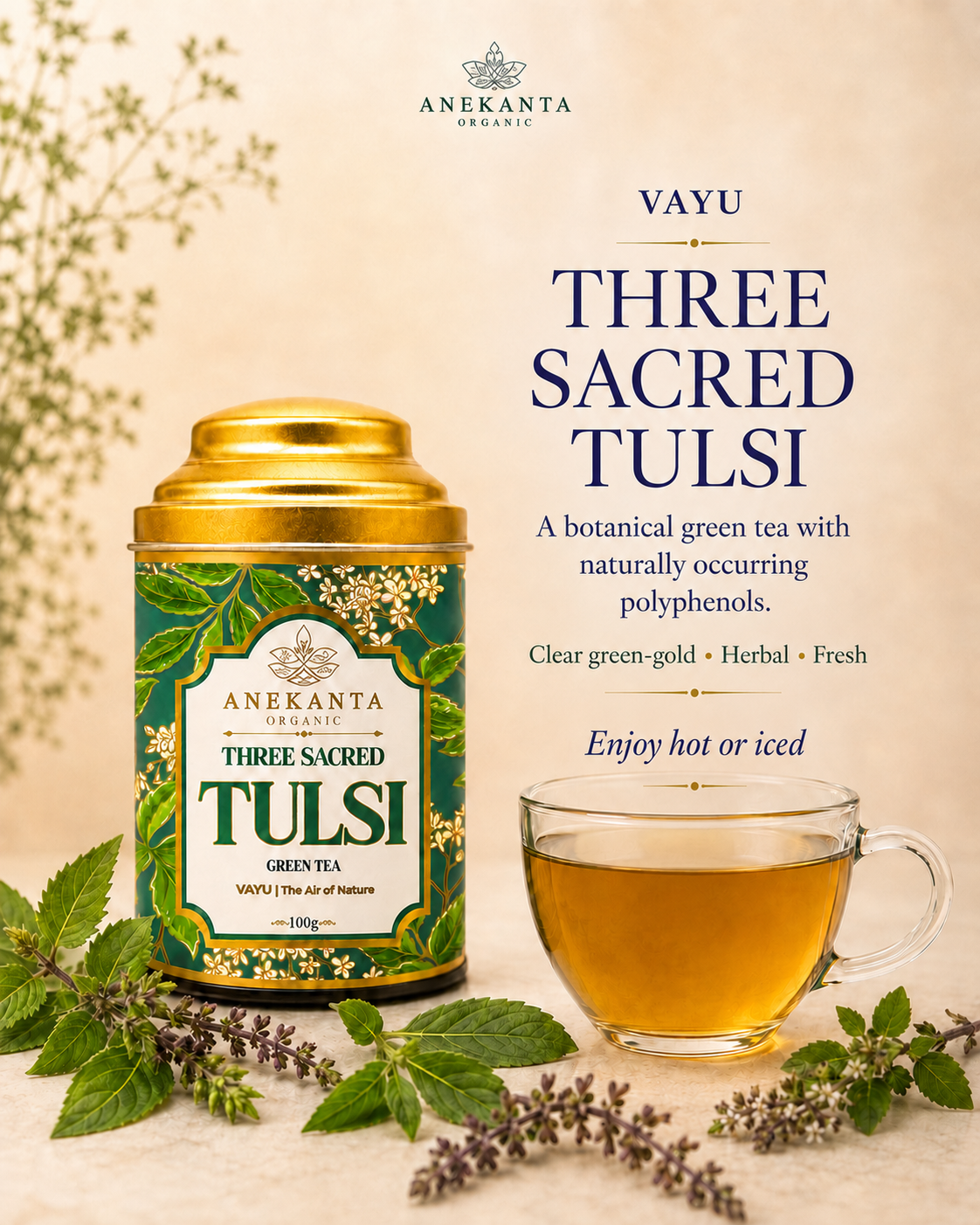 Three Tulsi Green Tea - VAYU