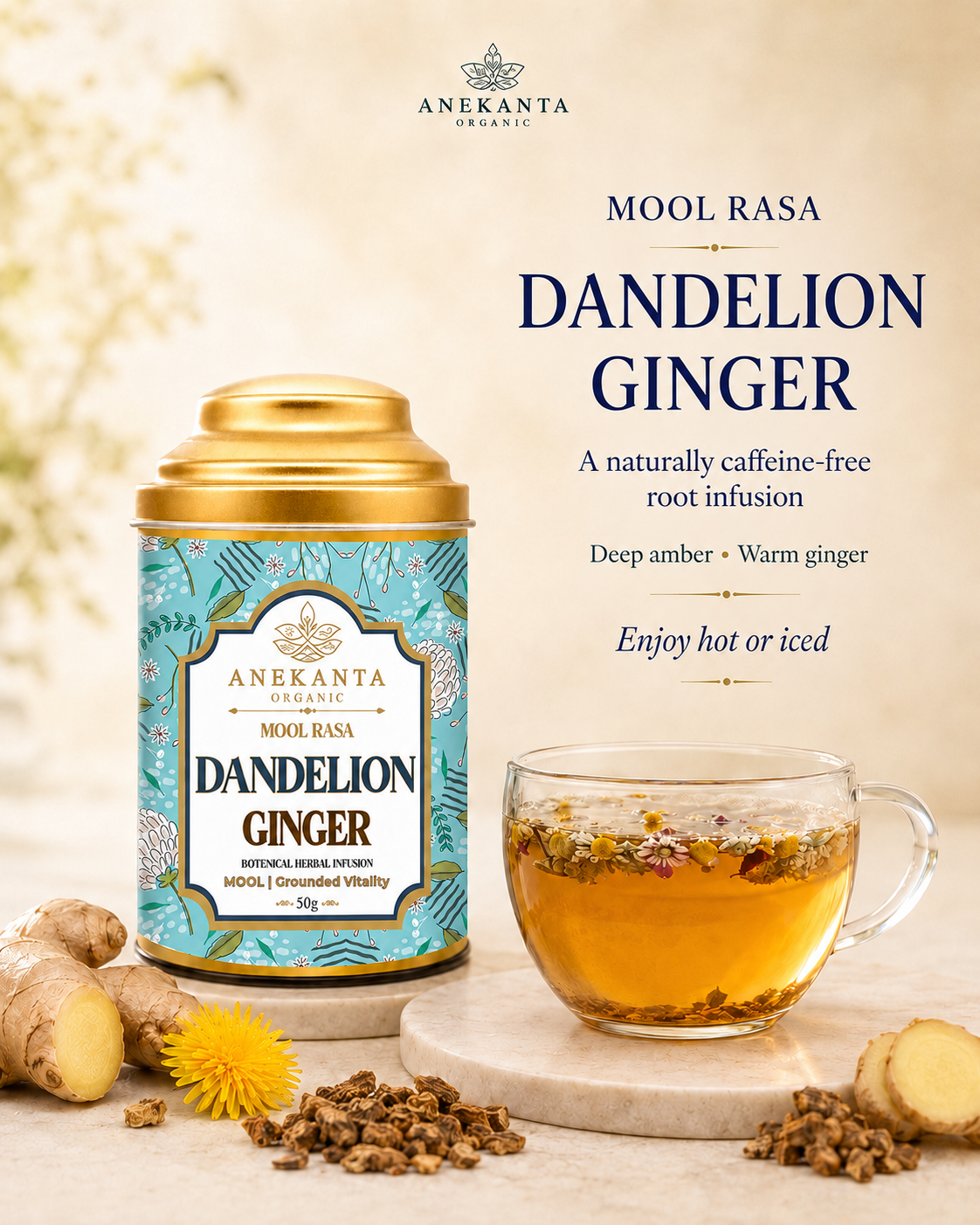 Roasted Dandelion & Ginger Infusion - MOOL RASA