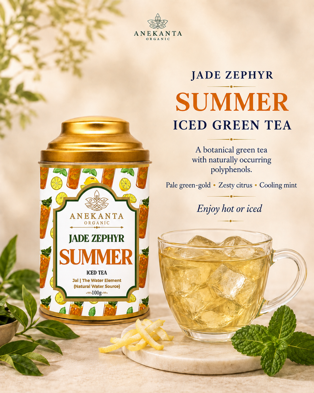 Lemon Mint Cold Brew Green Tea - JADE ZEPHYR