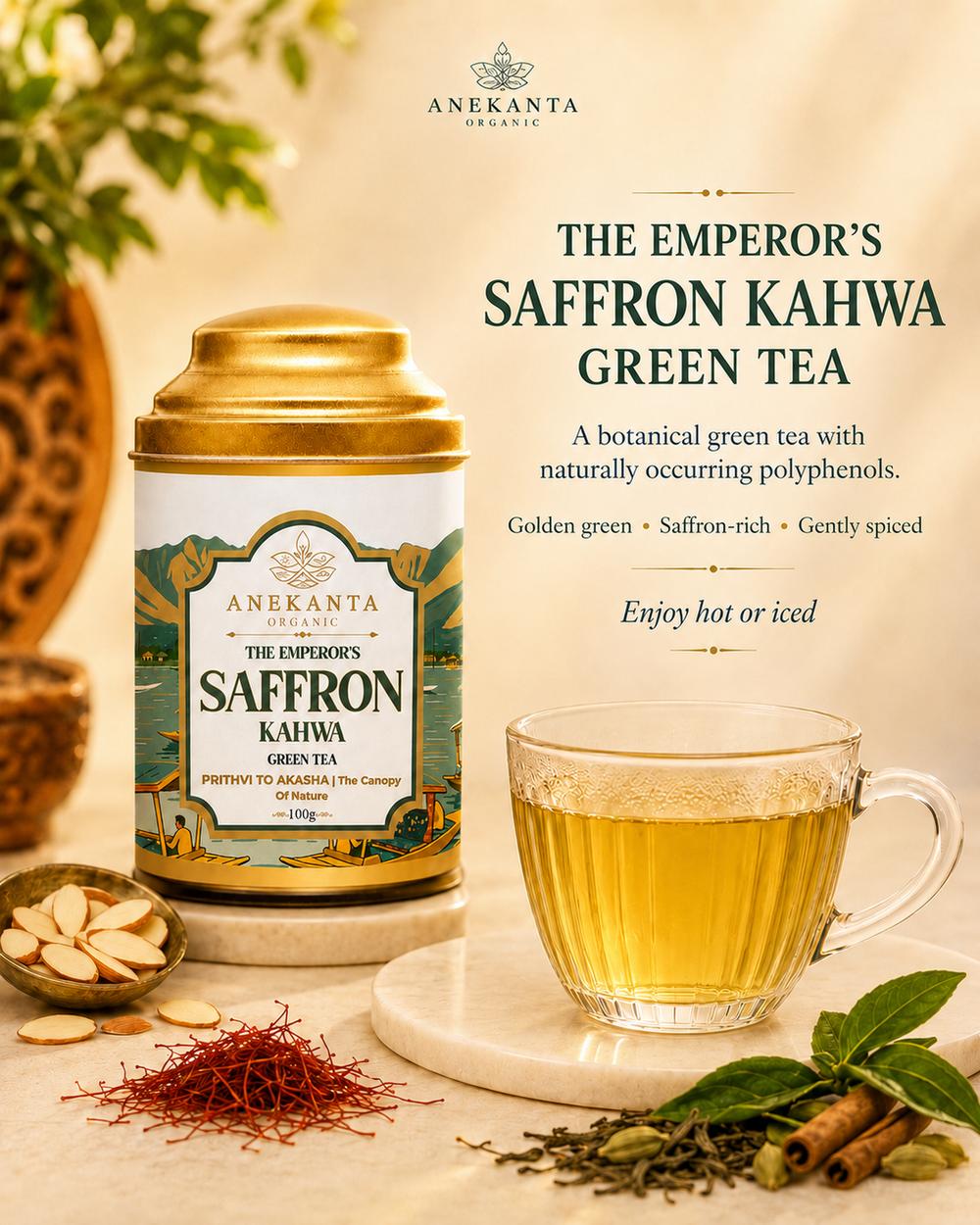 Kashmiri Saffron Kahwa Green Tea - THE EMPEROR'S KAHWA
