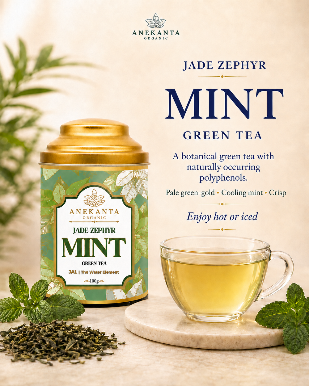 Peppermint & Spearmint Green Tea - JADE ZEPHYR