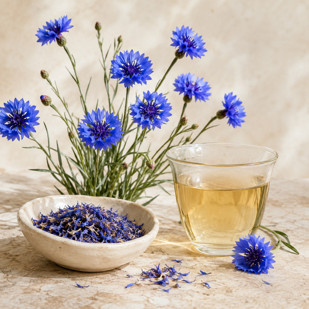 Whole dried blue cornflower - Anekanta Organic Herbal Library