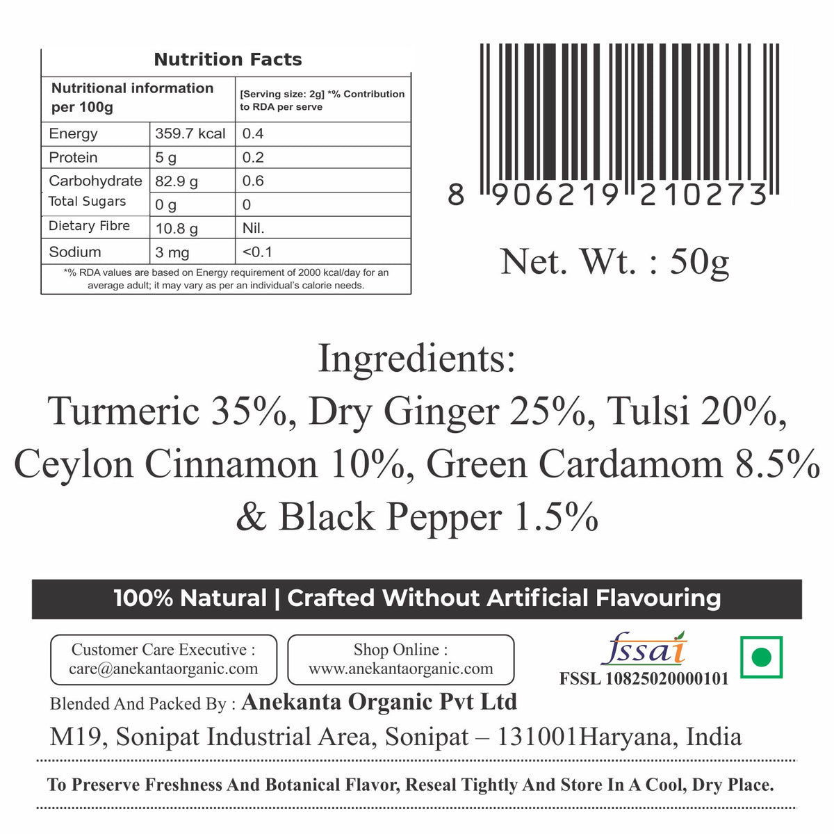 Turmeric, Ginger & Tulsi Botanical Infusion - OJAS RASA