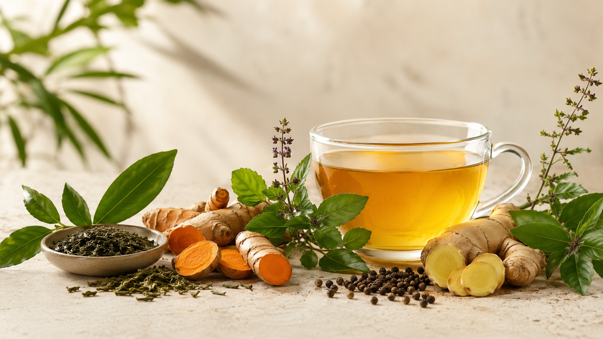 Turmeric, Ginger & Tulsi Green Tea - GOLDEN RESERVE