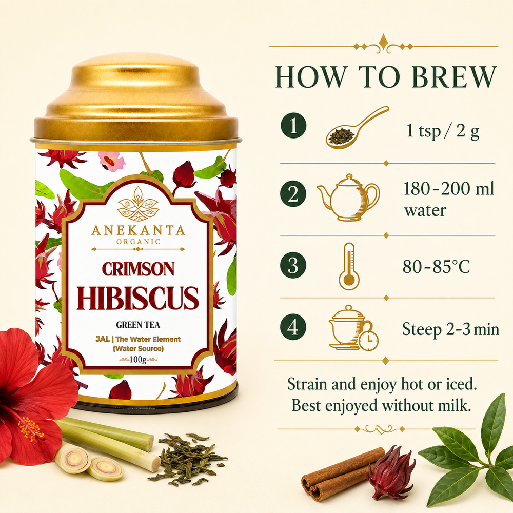 Hibiscus, Lemongrass & Cinnamon Green Tea - CRIMSON HIBISCUS