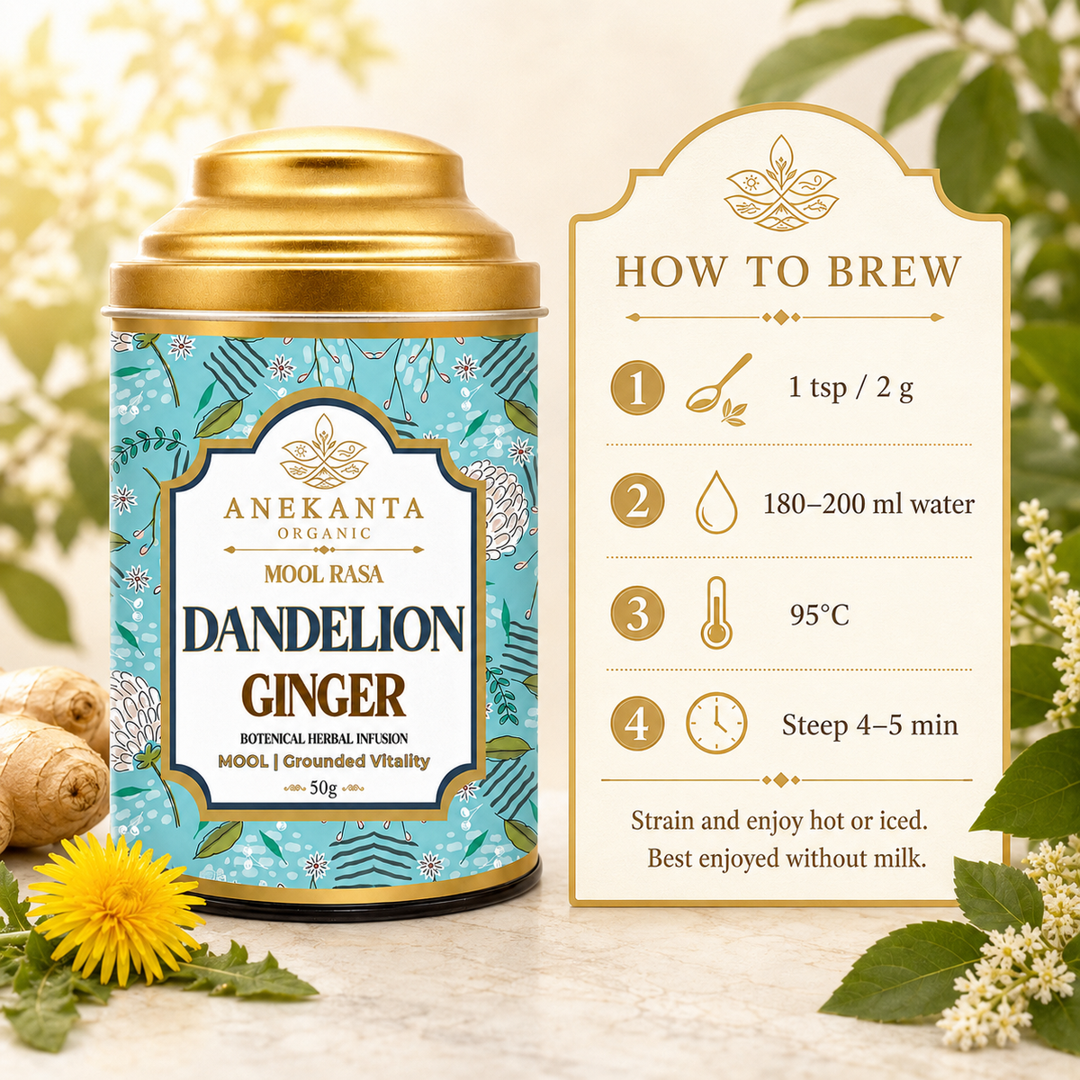 Roasted Dandelion & Ginger Infusion - MOOL RASA