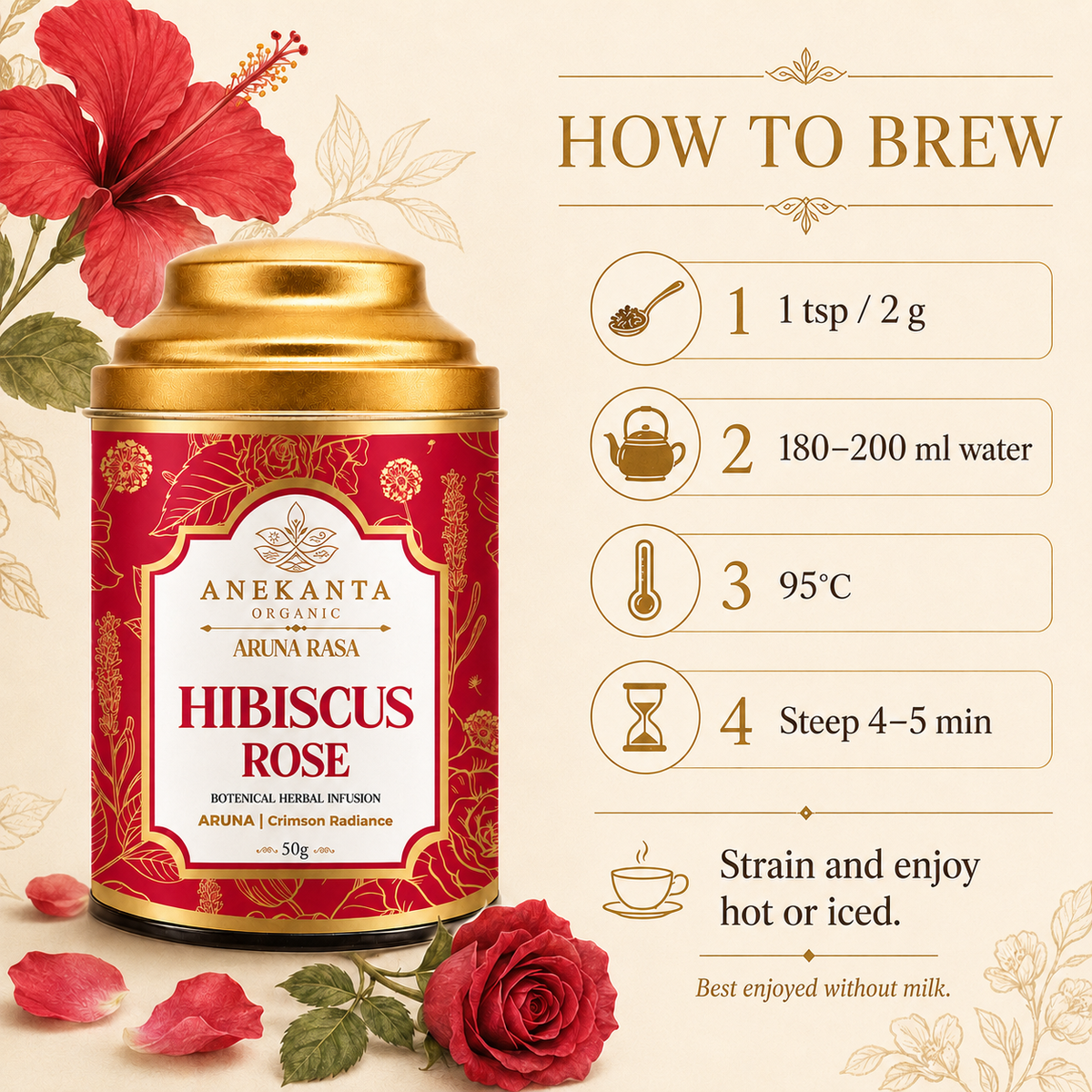 Hibiscus & Rose Botanical Infusion - ARUNA RASA