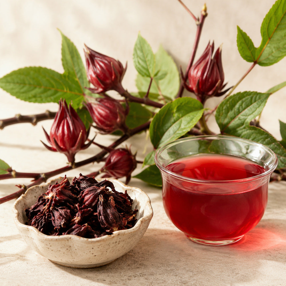 Whole dried hibiscus - Anekanta Organic Herbal Library