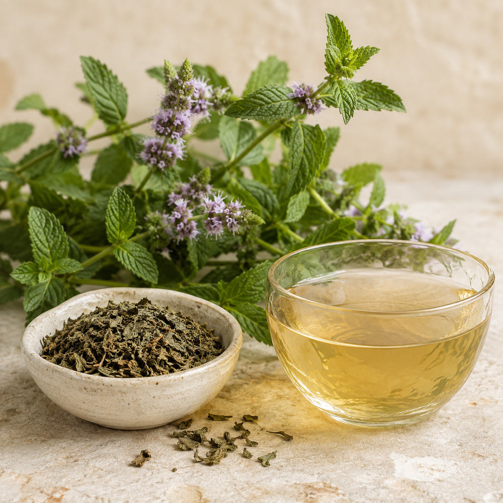 Whole dried field mint - Anekanta Organic Herbal Library