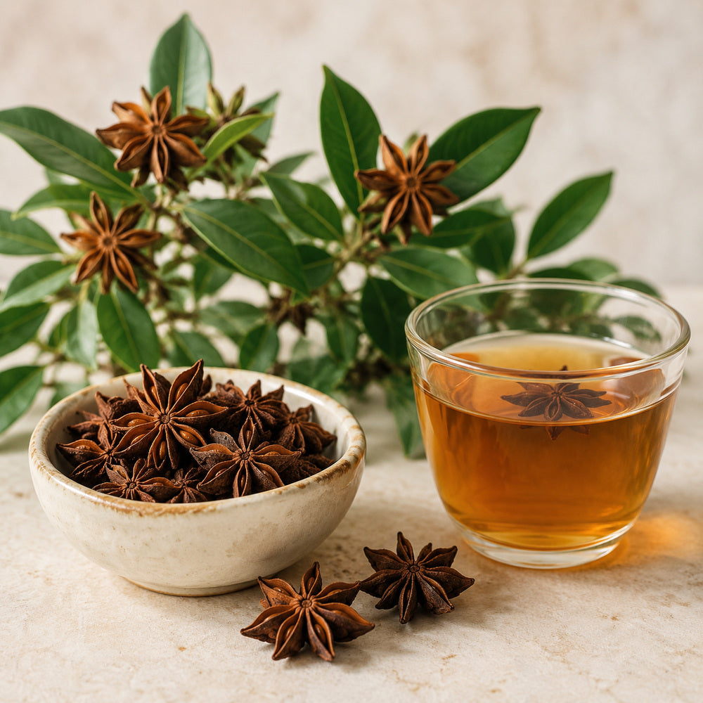 Whole dried star anise - Anekanta Organic Herbal Library