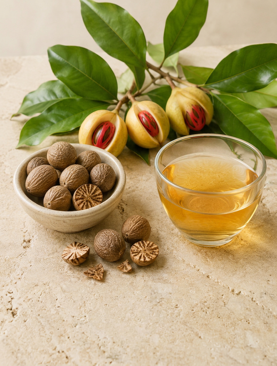 Whole dried nutmeg - Anekanta Organic Herbal Library