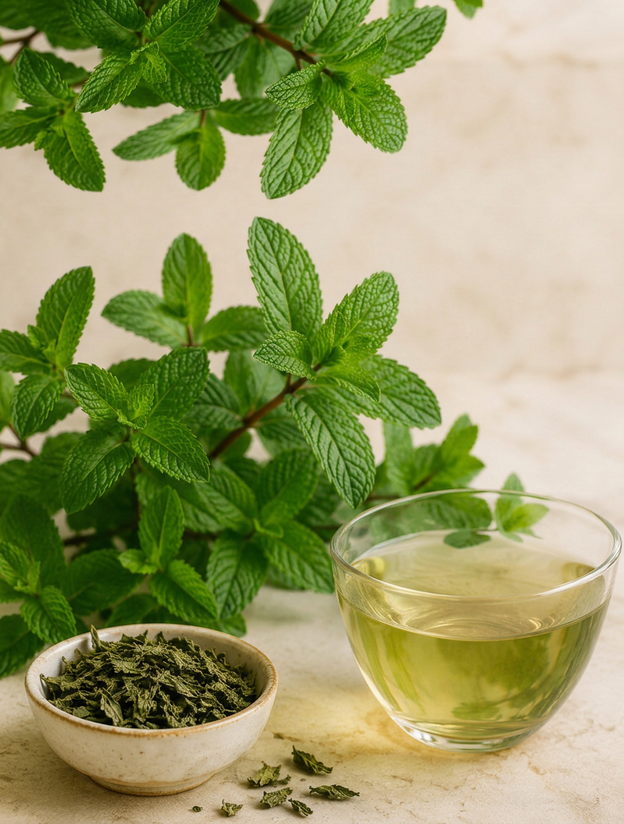 Whole dried peppermint - Anekanta Organic Herbal Library