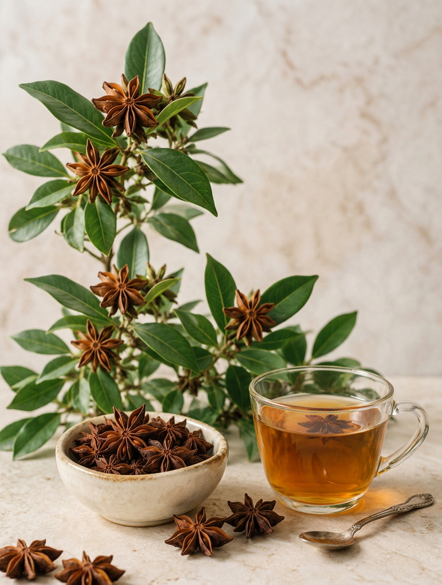 Whole dried star anise - Anekanta Organic Herbal Library